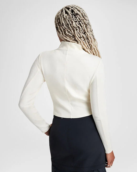 Half-Zip Mock Neck Long Sleeve Top
