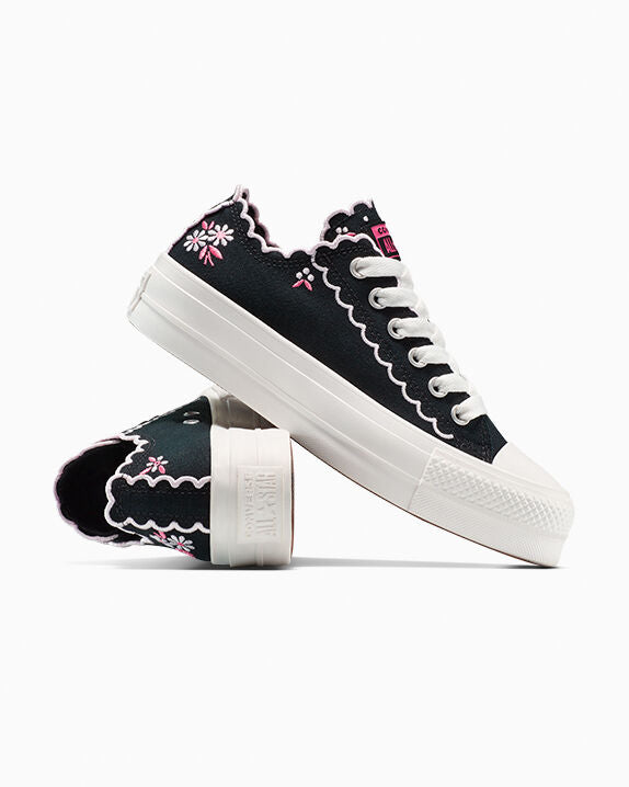 Chuck Taylor All Star Lift Platform Embroidered Flowers Low Top
