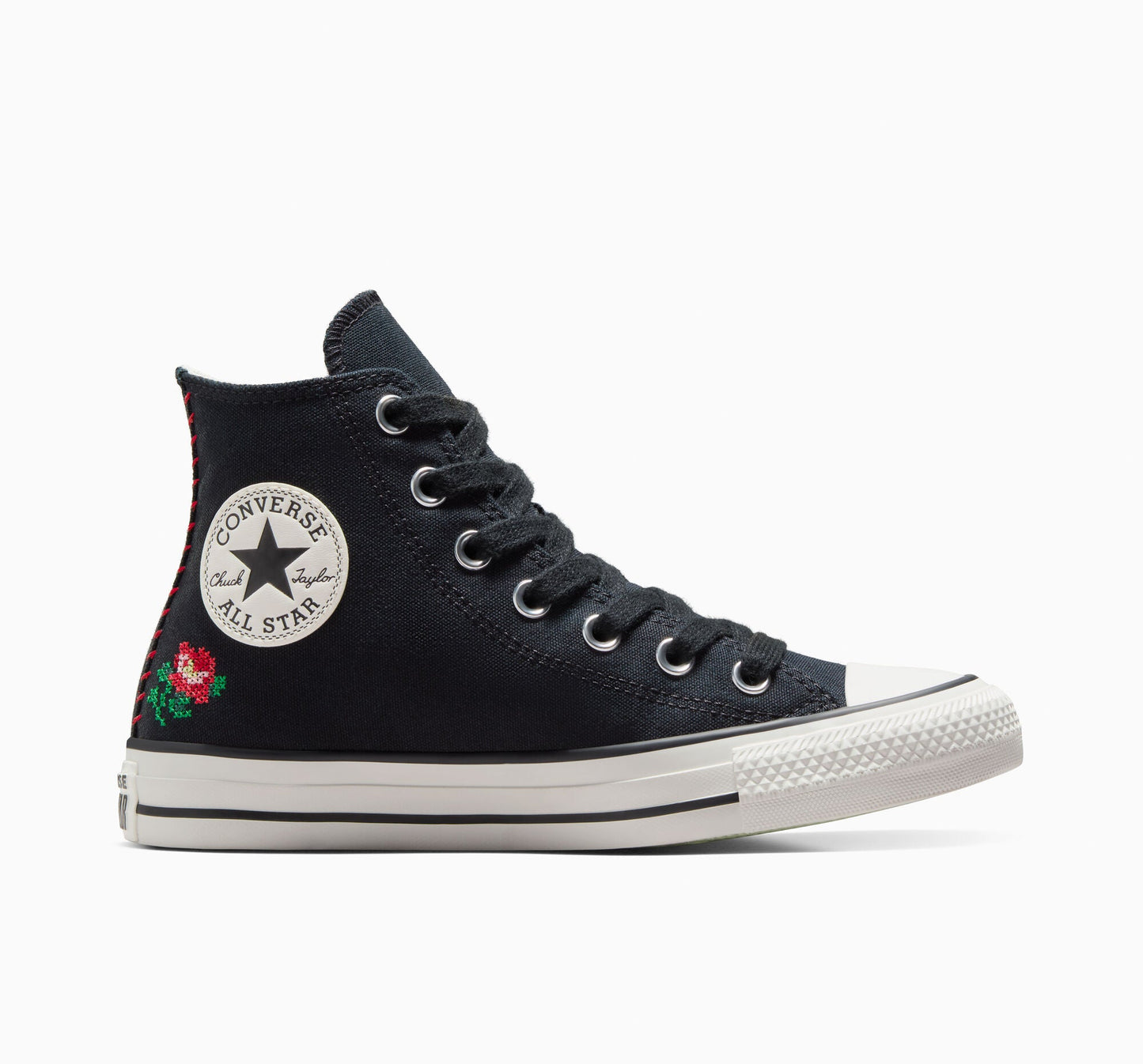 Chuck Taylor All Star Rose Cross Stitch High Top