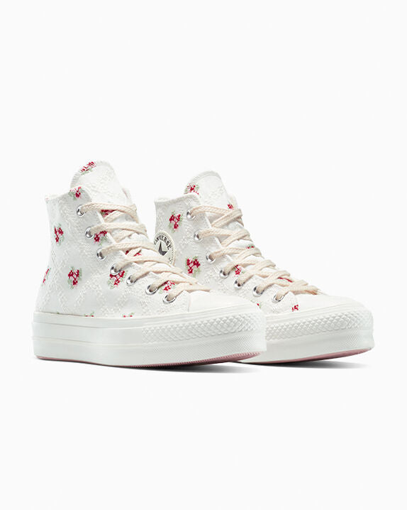 Chuck Taylor All Star Lift Platform Rose Cross Stitch High Top