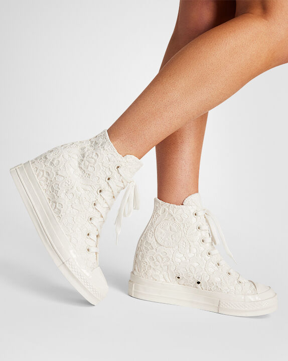 Chuck 70 Wedge Platform Crocheted Satin High Top