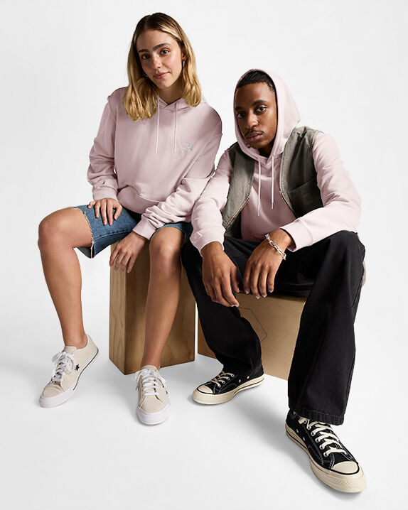 Converse Go-To Embroidered Star Chevron Standard-Fit Fleece Hoodie