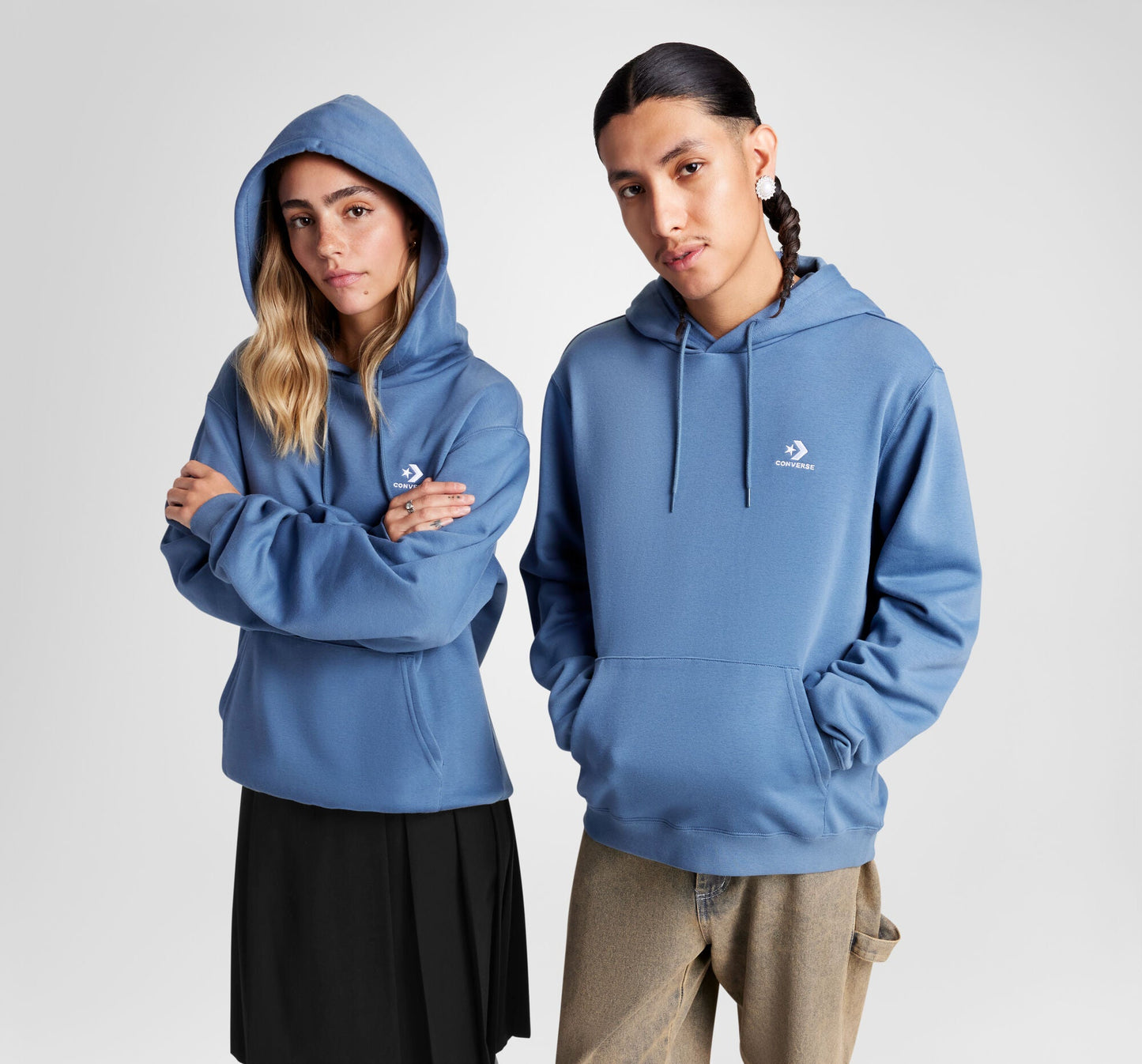 Converse Go-To Embroidered Star Chevron Standard-Fit Fleece Hoodie