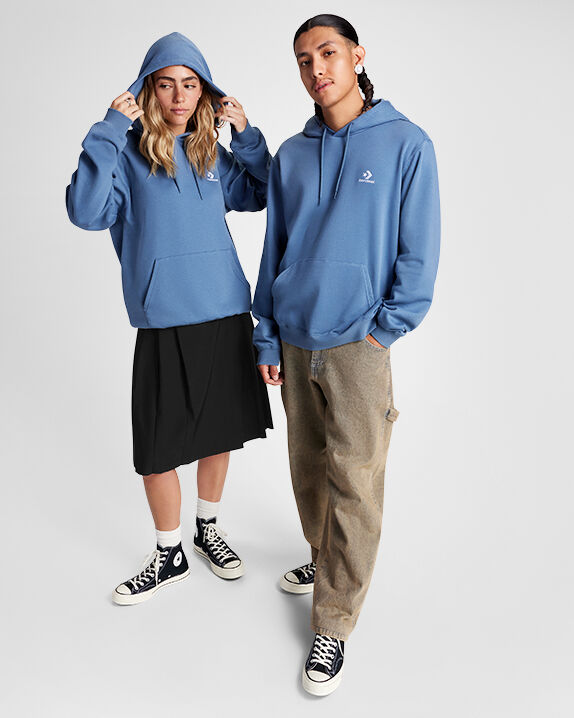 Converse Go-To Embroidered Star Chevron Standard-Fit Fleece Hoodie