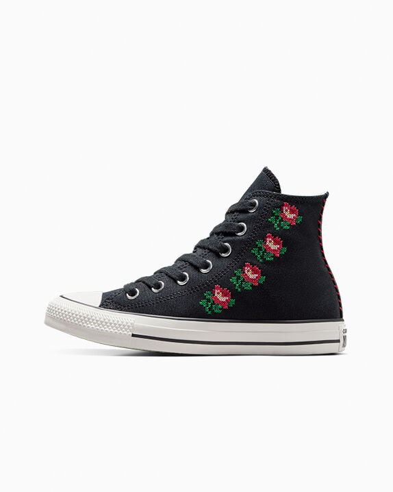 Chuck Taylor All Star Rose Cross Stitch High Top