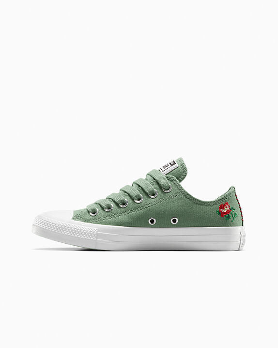 Chuck Taylor All Star Rose Cross Stitch Low Top