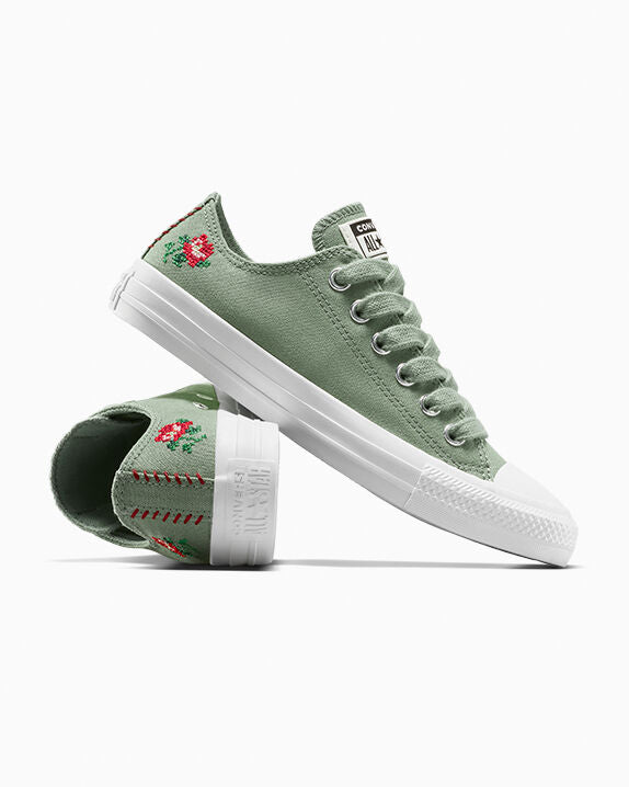 Chuck Taylor All Star Rose Cross Stitch Low Top