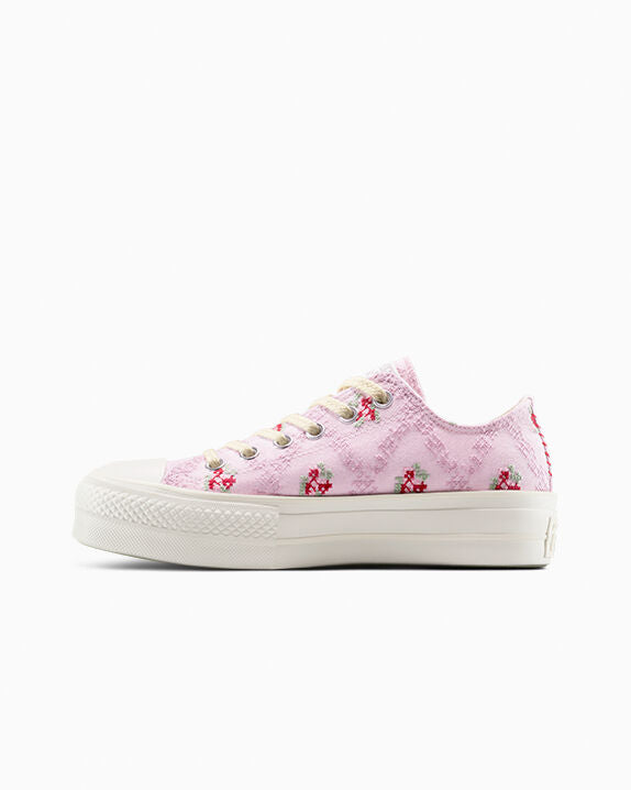 Chuck Taylor All Star Lift Platform Rose Cross Stitch Low Top